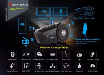 2x Intercomuncadores Moto - Mornystar M6